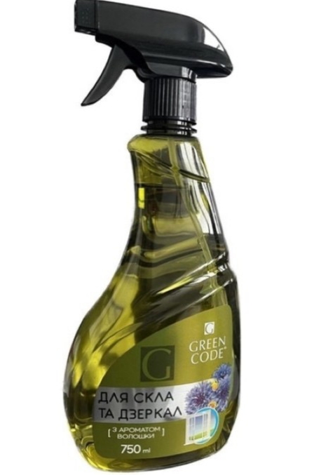 Засіб для скла та дзеркал GREEN CODE 750 мл